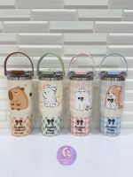 تراول ماگ دوحالته دسته سیلیکون حیوانات 900میل