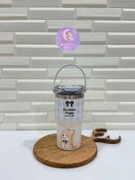 تراول ماگ دو حالته دسته سیلیکون حیوانات 600میل - Image 4