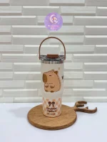 تراول ماگ دوحالته دسته سیلیکون حیوانات 900 میل - Image 5